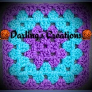 Granny Squares Crocheted Trimmed Handmade 24pcs